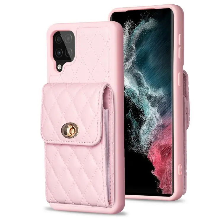 Custodia in pelle rombica a portafoglio verticale per Samsung Galaxy A12, A13