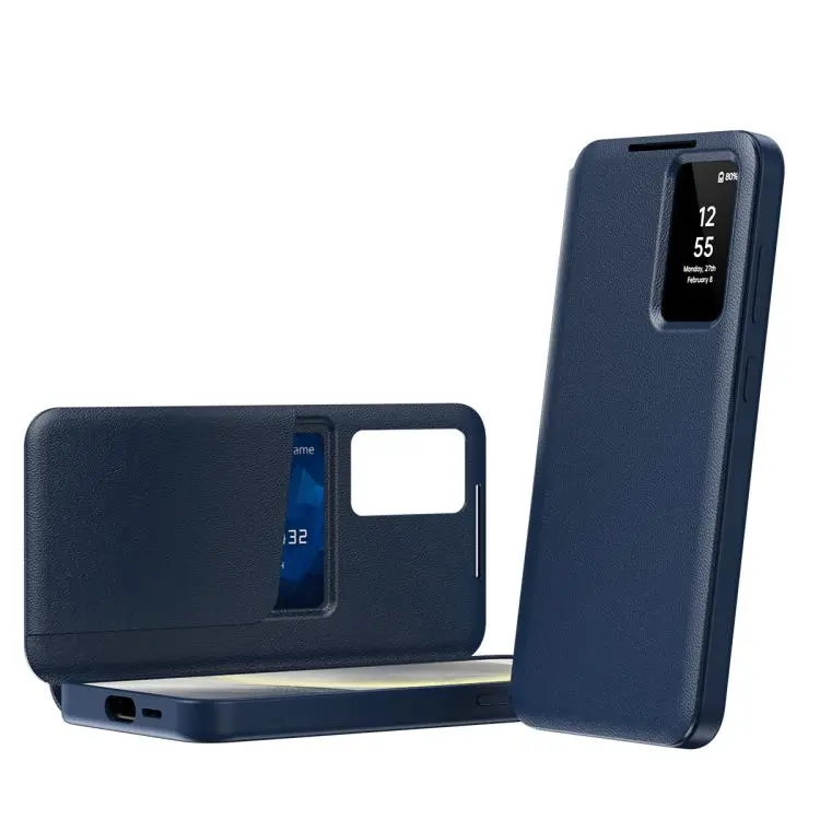Custodia in pelle Smart View Window con slot carte per Galaxy A57, A37, A27 e