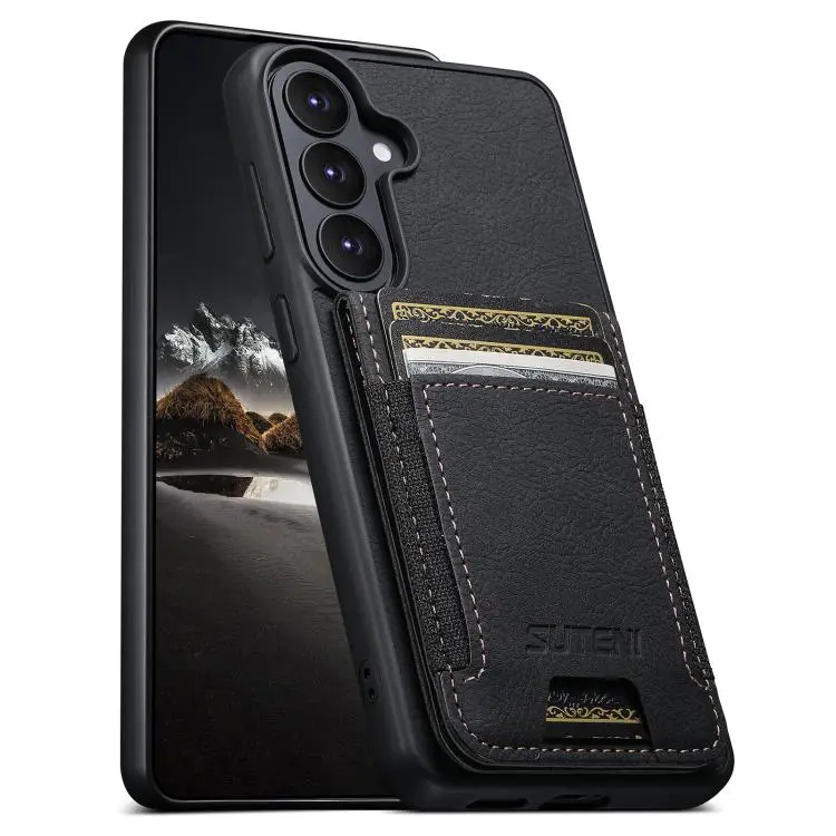 Custodia in pelle Suteni H03 con supporto e porta carte per Samsung Galaxy S26+