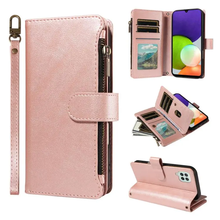 Custodia in similpelle con 9 scomparti per Galaxy A22 4G