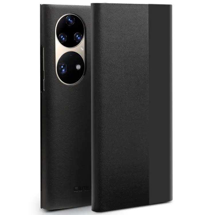 Custodia in vera pelle con finestra laterale per Huawei P50 e Huawei P50 Pro e