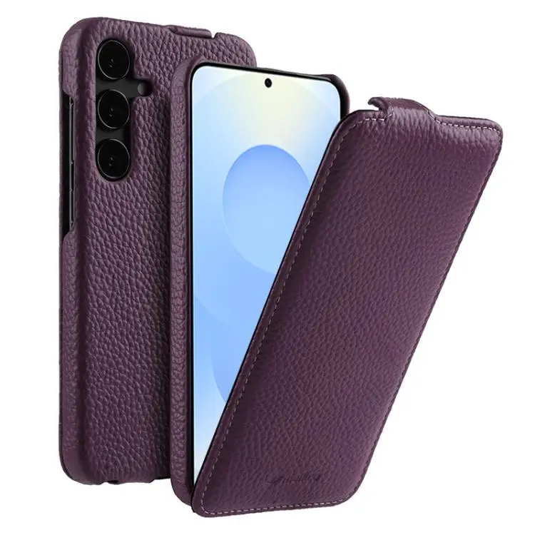 Custodia in vera pelle con motivo litchi e apertura magnetica per Samsung Galaxy