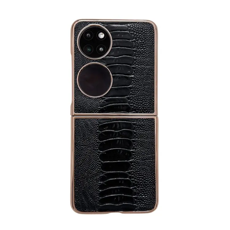 Custodia in vera pelle con placcatura nano per Huawei P50 Pocket