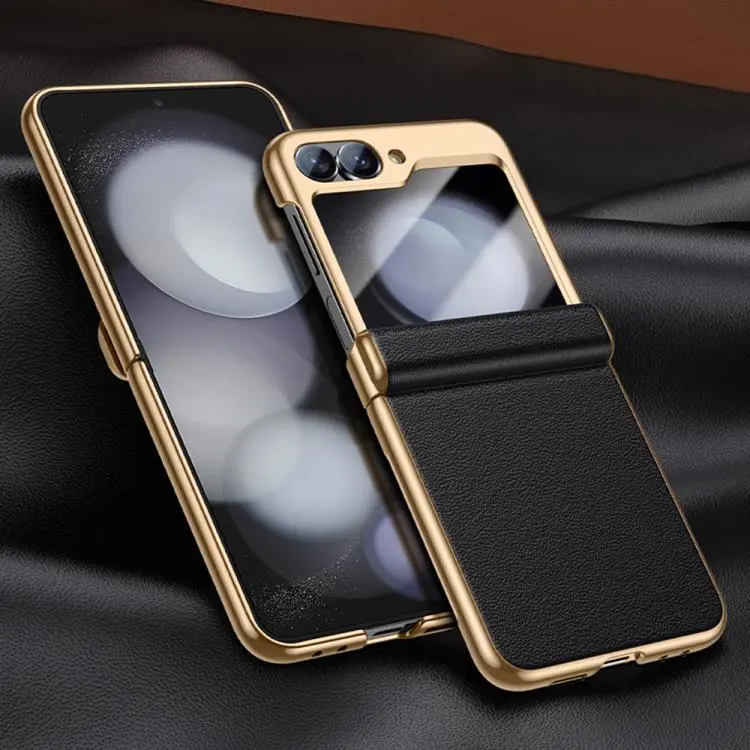 Custodia in vera pelle galvanizzata con pellicola integrata per Galaxy Z Flip6