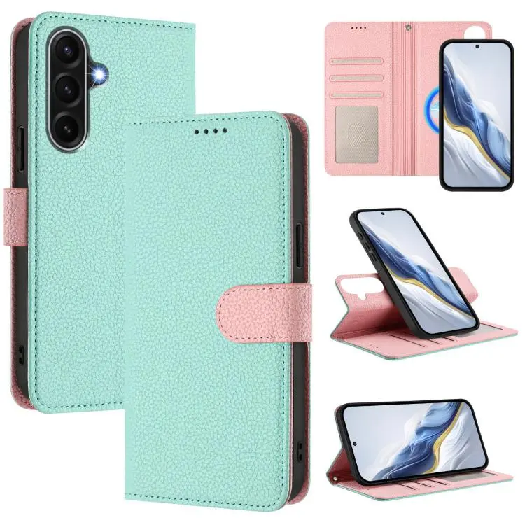 Custodia magnetica in ecopelle con texture litchi per Samsung Galaxy A17 A07 A06