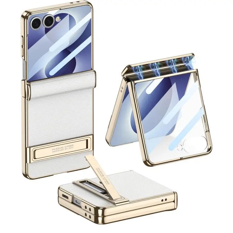 Custodia magnetica in pelle con supporto per Galaxy Z Flip8 5G, Samsung Galaxy Z