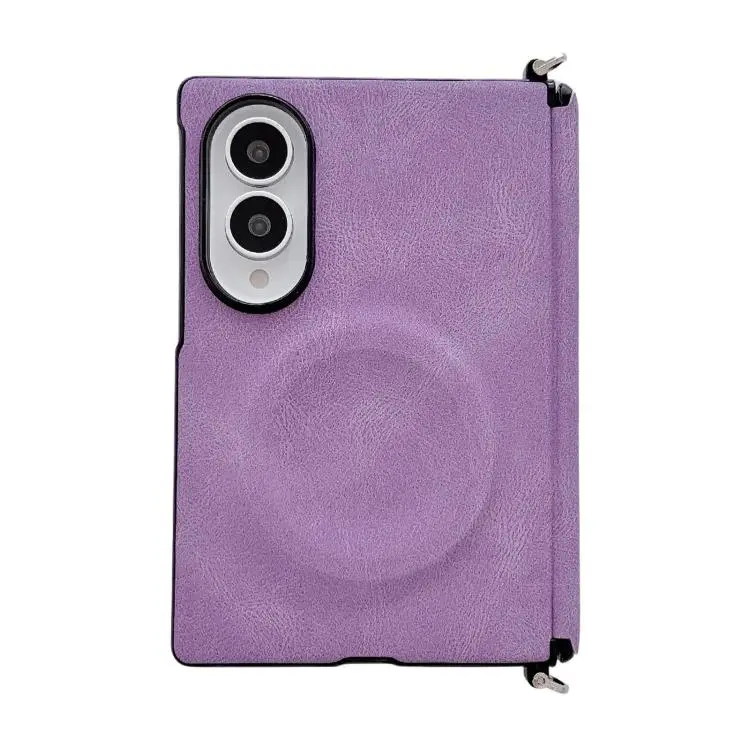 Custodia magnetica in pelle di agnello per Galaxy Z Fold8 5G con morsetto