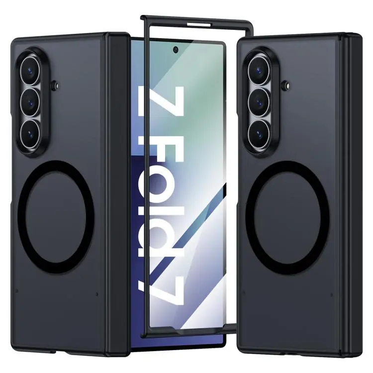 Custodia magnetica integrata con finitura opaca effetto pelle per Galaxy Z Fold7