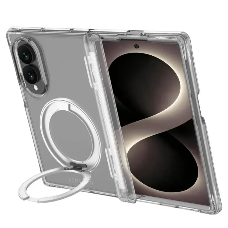Custodia magnetica LeReach TOC Crystal Series con supporto girevole per Galaxy Z