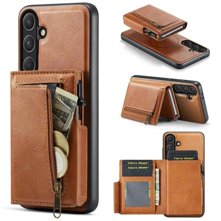 Custodia magnetica portacarte in pelle vegana per Galaxy S24 FE, S24 Ultra, S24+