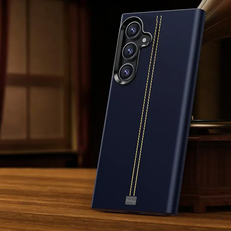 Custodia magnetica similpelle vegana con cornice metallica per Samsung Galaxy
