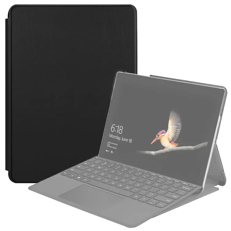 Custodia orizzontale in pelle con supporto per Microsoft Surface Go 2 e Surface