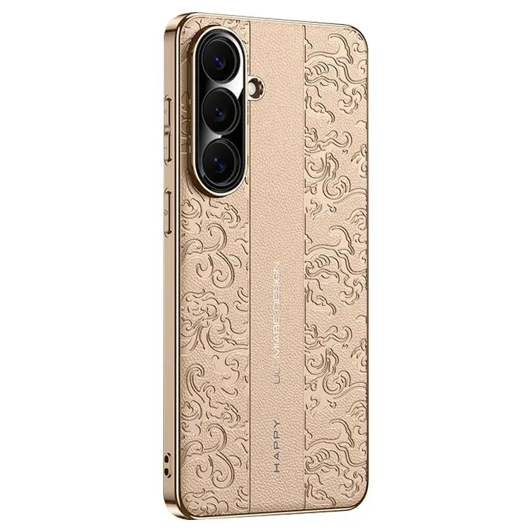 Custodia PC in pelle liscia con motivo drago nuvola per Samsung Galaxy