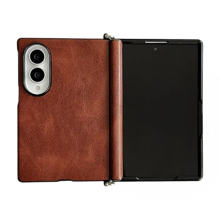 Custodia pelle Crazy Horse con morsetto laterale per Galaxy Z Fold8 5G