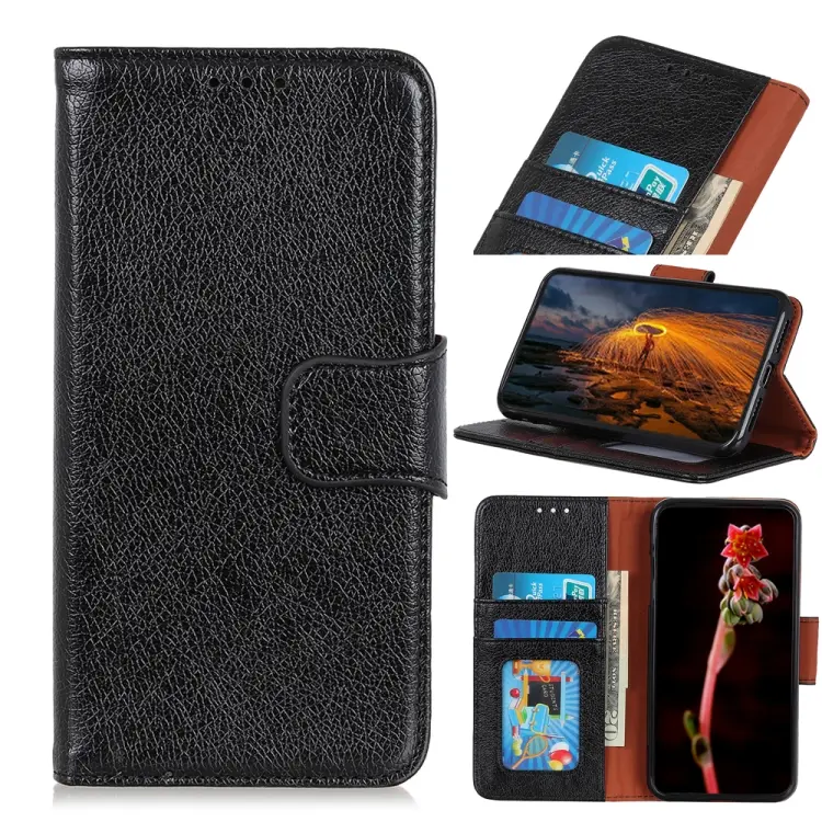 Custodia pelle flip orizzontale con texture nappa per Motorola Moto E22 / E22i e
