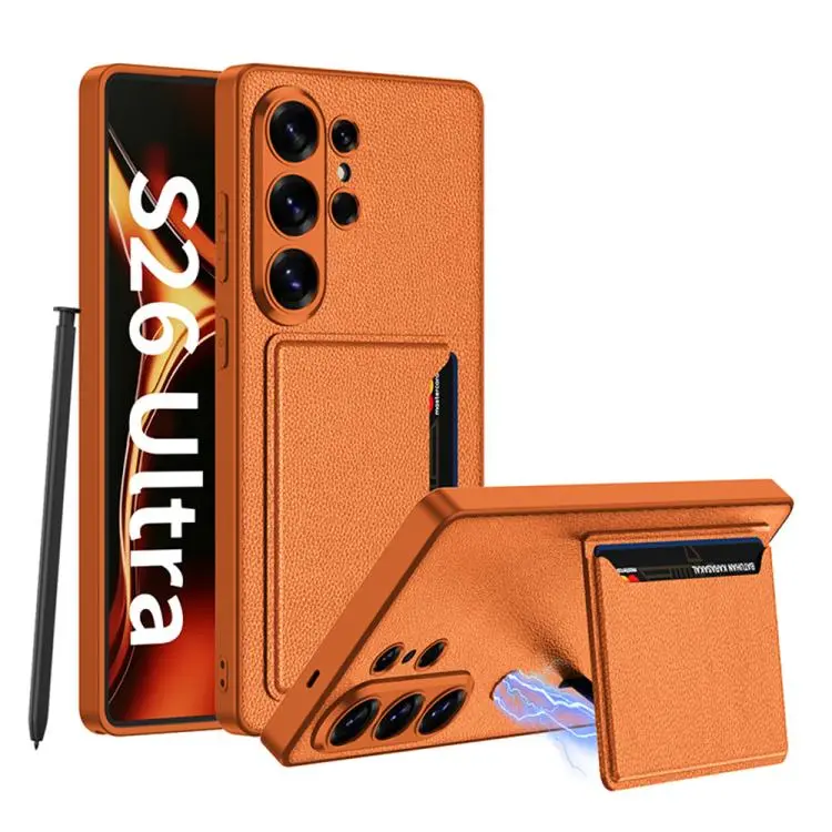 Custodia per Samsung Galaxy S26 Ultra 5G ultra sottile in pelle con supporto