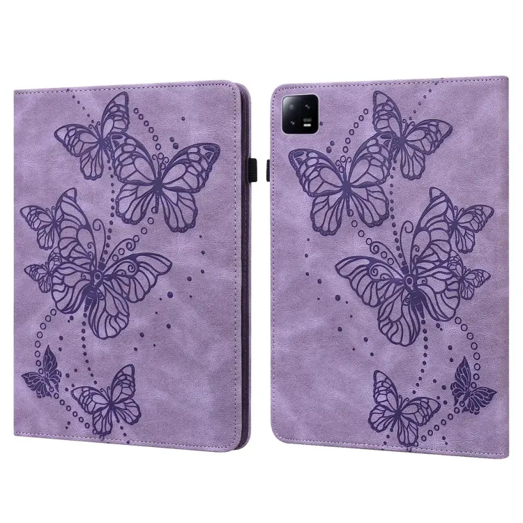 Custodia per tablet in pelle con motivo a farfalla goffrata, For Xiaomi Pad 6
