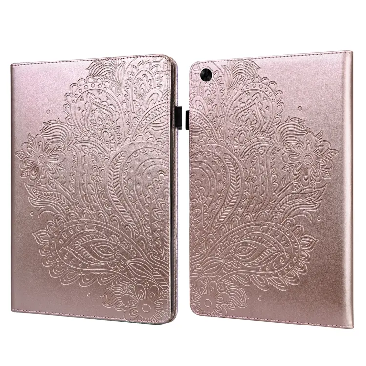 Custodia per tablet in pelle con motivo in rilievo pavone per Xiaomi Redmi Pad