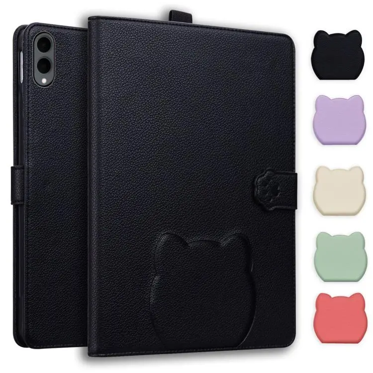 Custodia per tablet in pelle effetto pelle di gatto con motivo litchi, For Galaxy Tab S12+, For Galaxy Tab S12 Utra /S11 Ultra /S10 Ultra, For Galaxy Tab A11+ / A9+, For Galaxy Tab A11 / A9