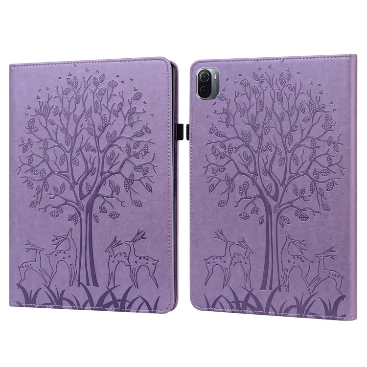 Custodia per tablet in pelle stampata con motivo albero e cervo con sonno / risveglio, For Xiaomi Pad 5 / 5 Pro, For Amazon Kindle Paperwhite 5 2021