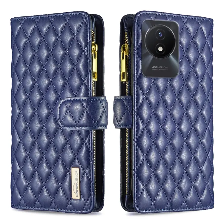 Custodia per telefono a conchiglia in pelle con portafoglio con cerniera Diamond Lattice, For vivo Y02 4G, For Xiaomi Redmi 12C, For Xiaomi Redmi K60 / K60 Pro, For Xiaomi Redmi Note 12 Pro+ Global