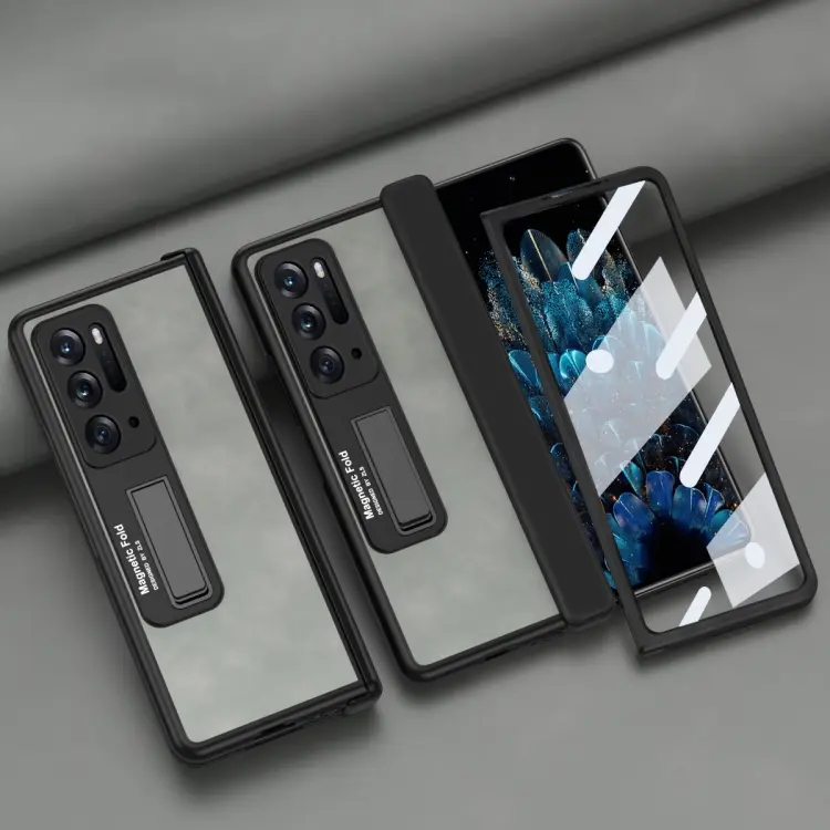 Custodia per telefono all-inclusive con texture Napa integrata per OPPO Find N