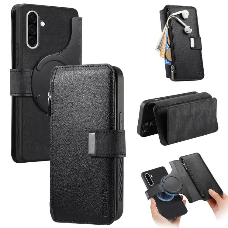 Custodia per telefono CaseNeo MagSafe RFID antifurto con cerniera e portafoglio in pelle stile retrò, For Galaxy A36 5G, For Galaxy A16, For Galaxy A14 5G, For Galaxy A53