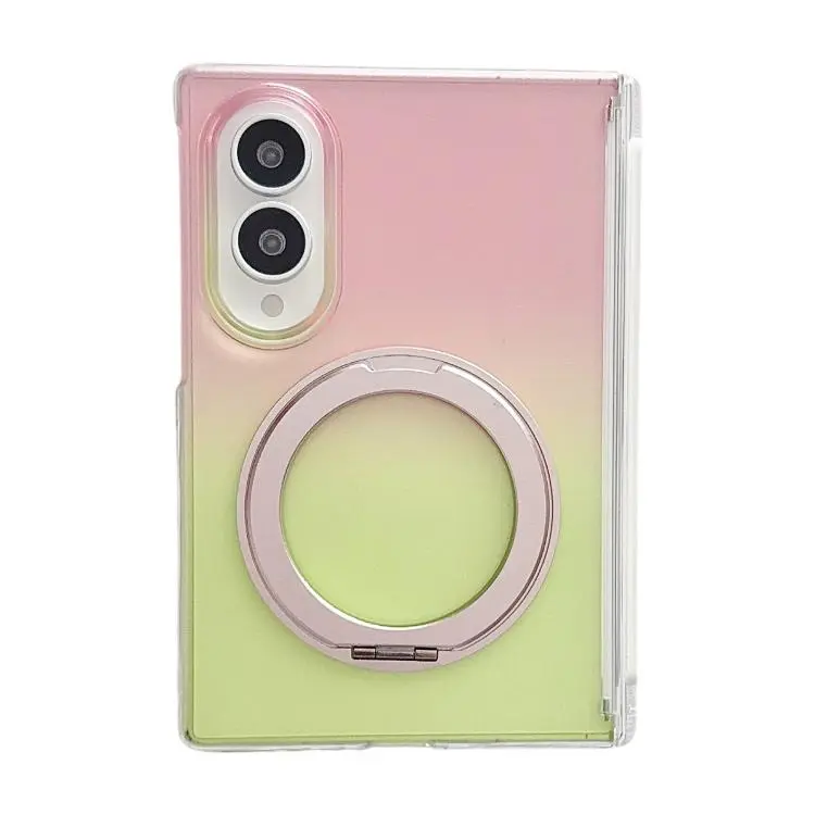 Custodia per telefono con cerniera magnetica e sfumatura di colore per Galaxy Z