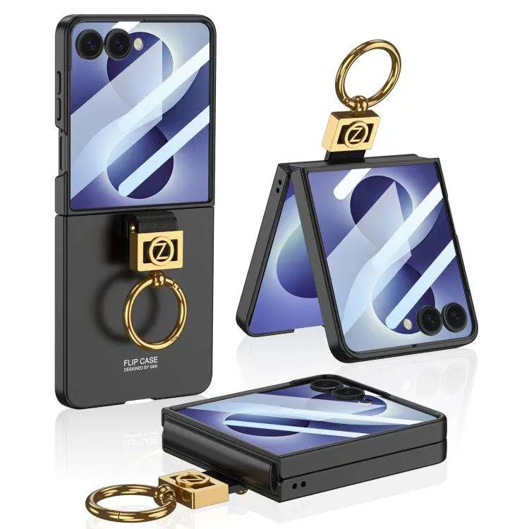 Custodia per telefono in PC ultra sottile con anello Z per Galaxy Z Flip8 5G