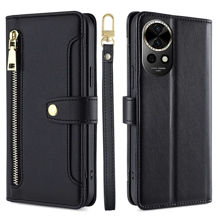 Custodia per telefono in pelle con portafoglio con cerniera a tracolla Lite Sheep Texture, For Huawei nova 12 5G, For Huawei nova 11 Pro 4G / 11 Ultra 4G, For Huawei nova 11 4G