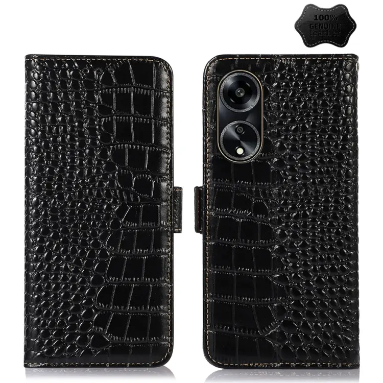 Custodia per telefono in pelle di vacchetta di coccodrillo, For OPPO A1 5G