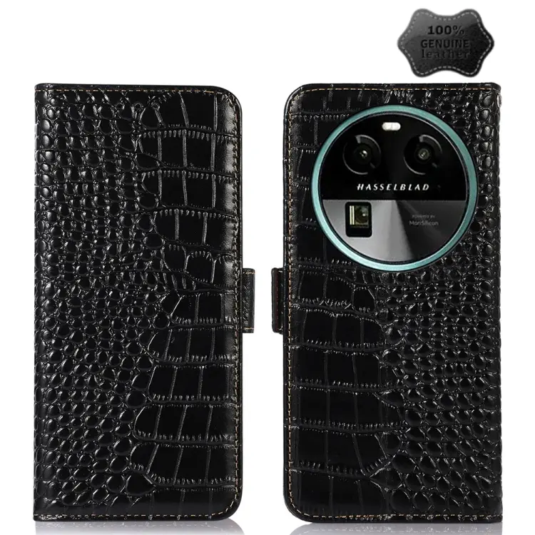 Custodia per telefono in pelle di vacchetta di coccodrillo, For OPPO Find X6, For OPPO Find X6 Pro, For Xiaomi Redmi Note 12 4G Global