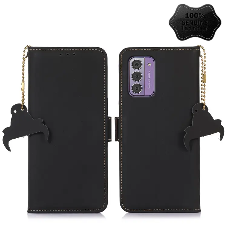 Custodia per telefono in pelle magnetica RFID in vera pelle, For Nokia G42, For Nokia XR21, For Nokia C12 4G, For Nokia C110, For Nokia C22 4G