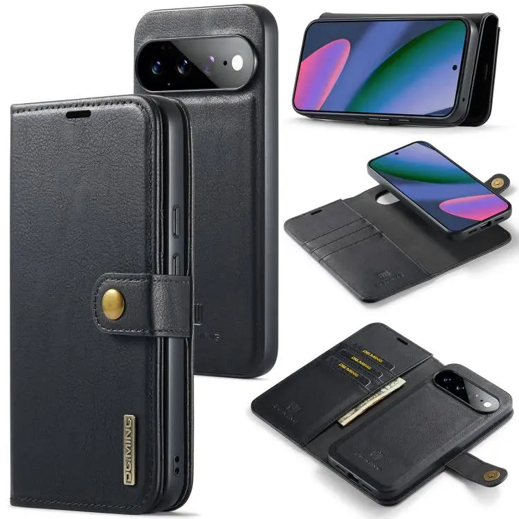 Custodia per telefono in pelle magnetica staccabile con struttura Crazy Horse DG.MING, For Google Pixel 11 Pro XL, For Google Pixel 11, For Google Pixel 11 Pro, For Google Pixel 10a