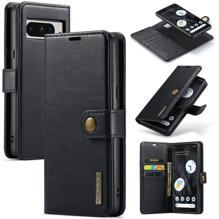 Custodia per telefono in pelle magnetica staccabile con struttura Crazy Horse DG.MING, For Google Pixel 8 Pro, For Google Pixel 8, For Google Pixel 7a