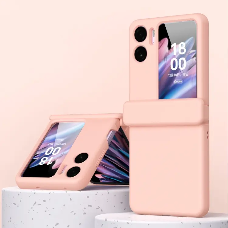 Custodia per telefono in tre pezzi con cerniera magnetica Macaron con pellicola protettiva, For OPPO Find N2 Flip