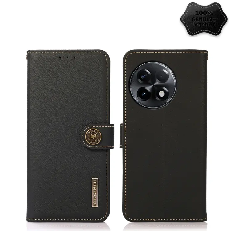 Custodia per telefono in vera pelle KHAZNEH Custer Texture RFID, For OnePlus Ace 2 5G, For Xiaomi Redmi 12C/Redmi 11A 4G