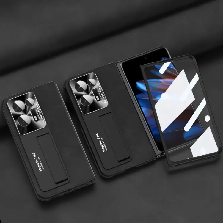 Custodia per telefono magnetica all-inclusive con motivo Napa integrato, For OPPO Find N2