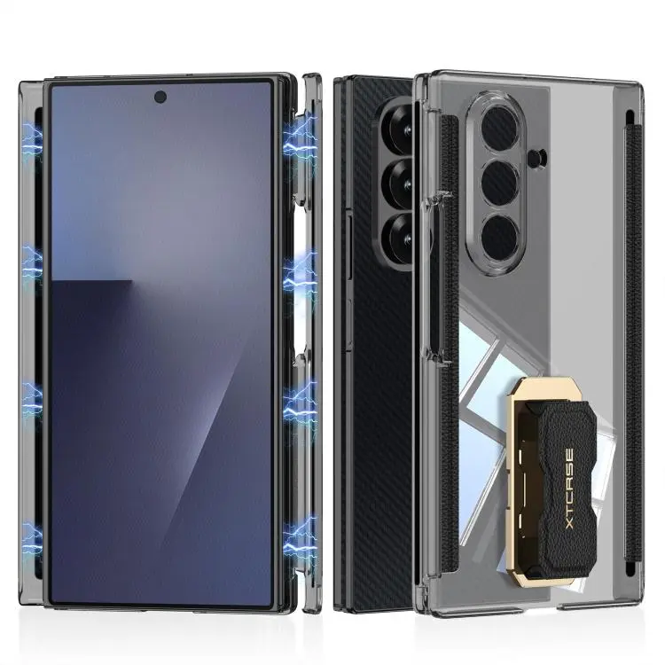 Custodia per telefono pieghevole con doppia cerniera magnetica per Samsung