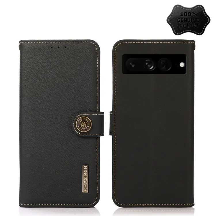 Custodia per telefono RFID KHAZNEH Custer in vera pelle, For Google Pixel 7 Pro 5G, For Google Pixel 7 5G
