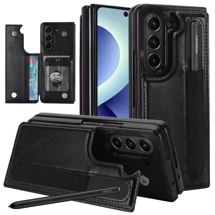 Custodia pieghevole in PU con doppia fibbia per Galaxy Z Fold8 Ultra 5G e