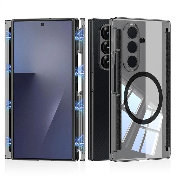 Custodia pieghevole trasparente con cerniera magnetica per Samsung Galaxy Z