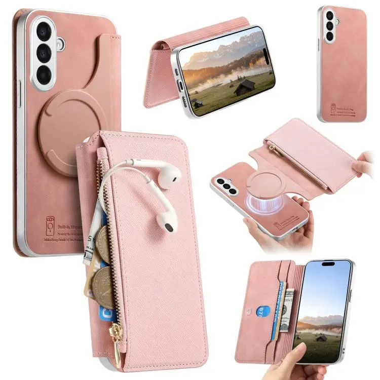 Custodia portafoglio con cerniera magnetica per Galaxy A55 5G, A35 5G e A15