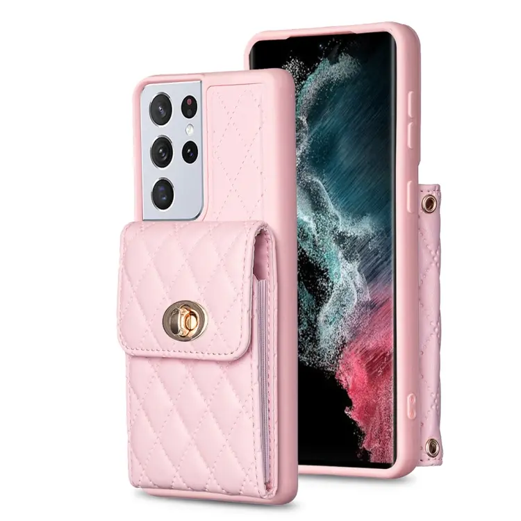 Custodia portafoglio in pelle rombica per Samsung Galaxy S21 Ultra e A14 4G/5G