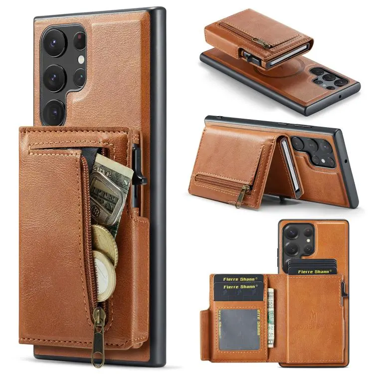 Custodia portafoglio magnetica in pelle vegana per Galaxy S22 Ultra, S22+ e S22