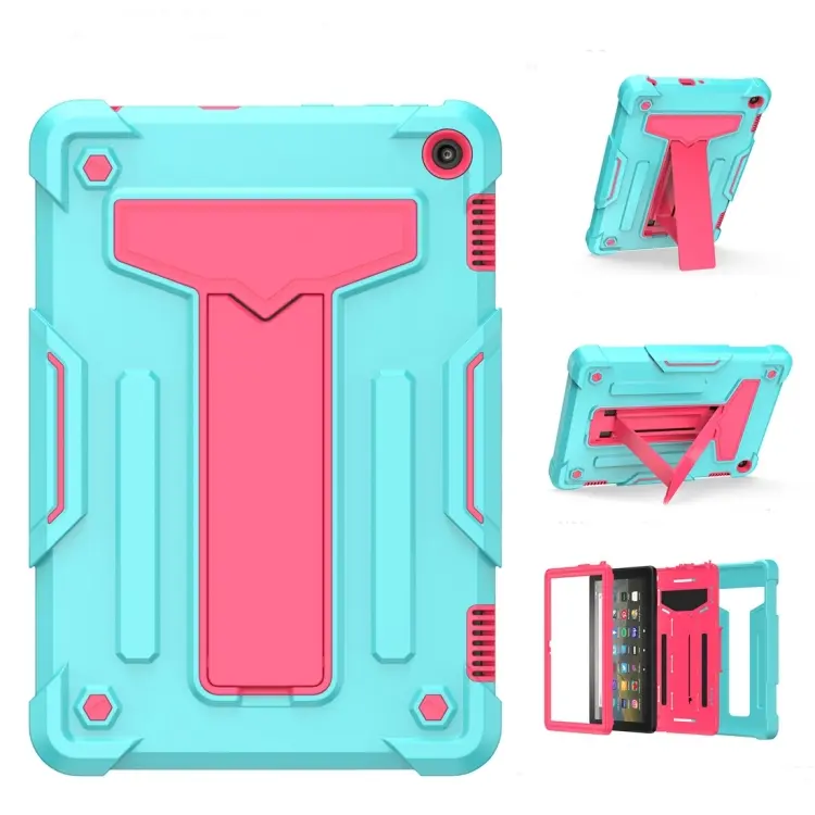 Custodia protettiva antiurto in silicone con staffa a T per Amazon Kindle Fire