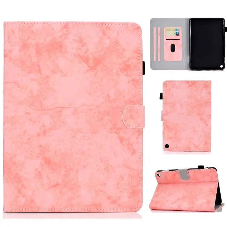Custodia protettiva in pelle con trama marmo per Amazon Kindle Fire HD 8 (2020)