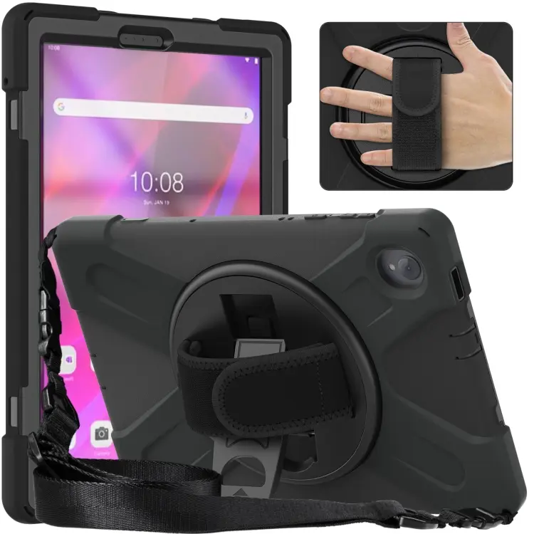 Custodia protettiva in silicone con supporto per Lenovo Tab K10 M10 Plus