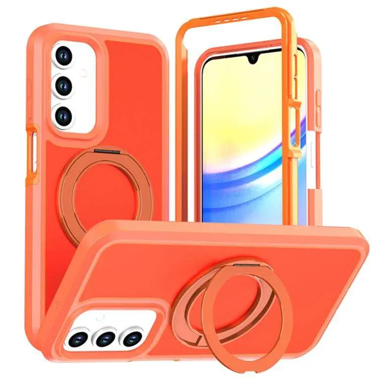 Custodia protettiva magnetica in silicone con supporto girevole per Galaxy A18
