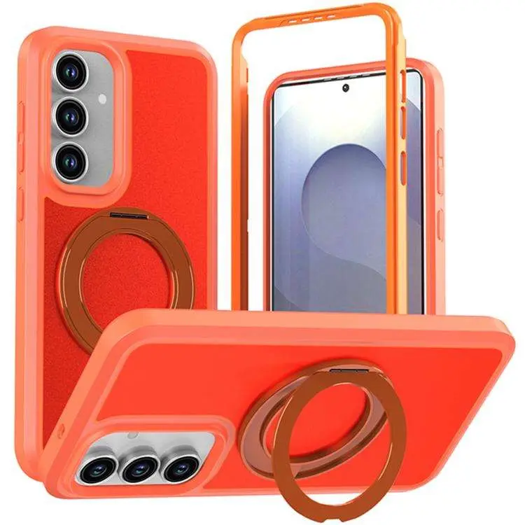 Custodia protettiva magnetica in silicone con supporto girevole per Galaxy S26 e